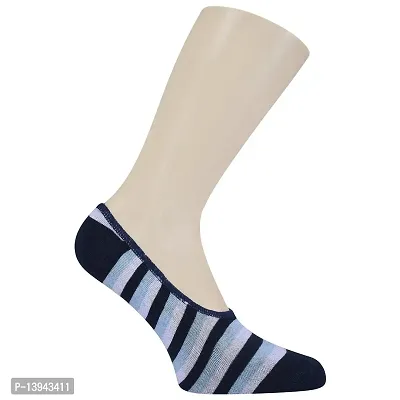 FOOTPRINTS Premium ORGANIC Cotton New launch Men Women Loafer Socks with Anti-Slip Grip - Navy Stripe