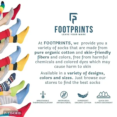 FOOTPRINTS Organic cotton Kids Socks -9-12 years - Pack of 3 Pairs - Colourful Stripes-thumb5