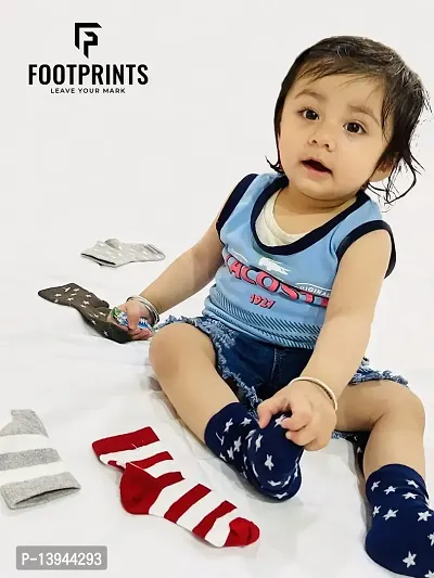 FOOTPRINTS Super soft Organic cotton and bamboo socks- Pack of 3 - (12-24 Months)- Stripes-thumb3