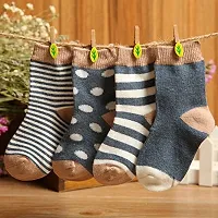 FOOTPRINTS Organic cotton Bamboo Baby Socks -12-24Months - Pack of 4 Pairs (Dark Grey)-thumb3