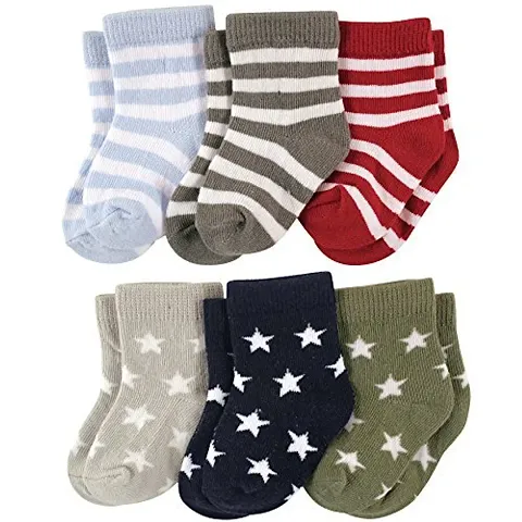 FOOTPRINTS Organic cotton Kids Socks - Pack of 6 Pairs - Star Stripe