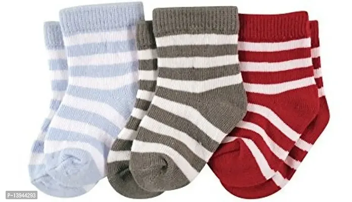 FOOTPRINTS Super soft Organic cotton and bamboo socks- Pack of 3 - (12-24 Months)- Stripes-thumb0