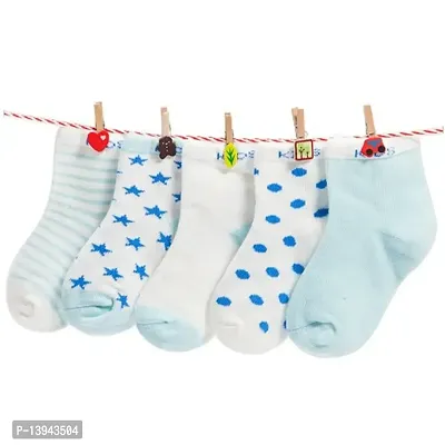 FOOTPRINTS Organic cotton Kids Socks - Pack of 5 Pairs - blue (0-6 Months)