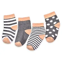 FOOTPRINTS Organic cotton Bamboo Baby Socks -12-24Months - Pack of 4 Pairs (Dark Grey)-thumb1