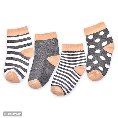 FOOTPRINTS Organic cotton Bamboo Baby Socks -12-24Months - Pack of 4 Pairs (Dark Grey)-thumb2