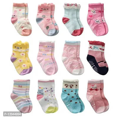 FOOTPRINTS Organic Cotton Anti-Skid Socks (P6 GIRL, 2-3 Years)