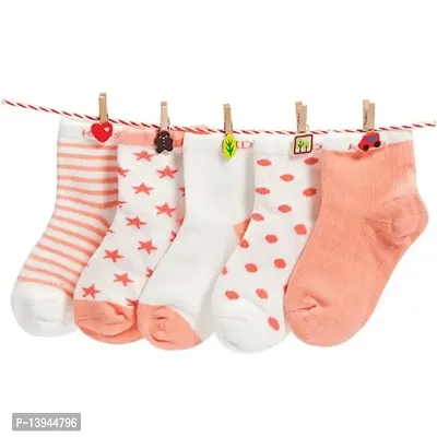 FOOTPRINTS Baby Boy's and Baby Girl's Organic Cotton Socks (Orange, 12-18 Month) - Pack of 5 Pairs-thumb2