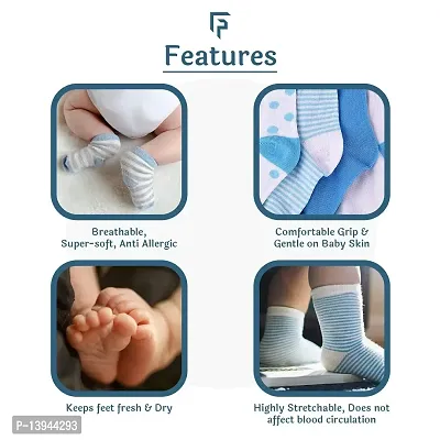 FOOTPRINTS Super soft Organic cotton and bamboo socks- Pack of 3 - (12-24 Months)- Stripes-thumb5