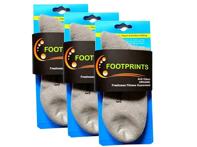 FOOTPRINTS Men's Ankle Length Organic Cotton Socks (Pack of 3)