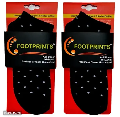 Footprints Organic Cotton- Women Loafers- No Show Socks(Pack of 2 Pairs)-Black-thumb0