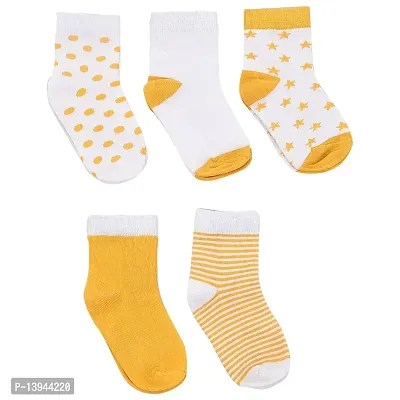 FOOTPRINTS Organic cotton Baby Socks-12-30 Months - Pack of 5 Pairs - Yellow