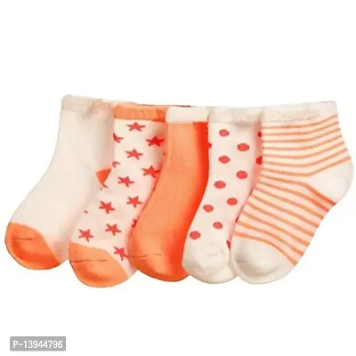 FOOTPRINTS Baby Boy's and Baby Girl's Organic Cotton Socks (Orange, 12-18 Month) - Pack of 5 Pairs