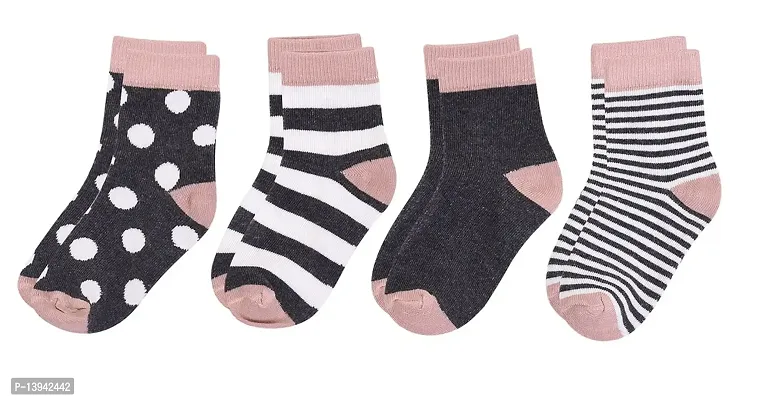 FOOTPRINTS Organic cotton Bamboo Baby Socks -12-24Months - Pack of 4 Pairs (Dark Grey)-thumb0