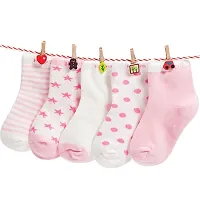 FOOTPRINTS Organic cotton Baby Socks-Pack of 5 Pairs - Pink - 12-30 Months-thumb1