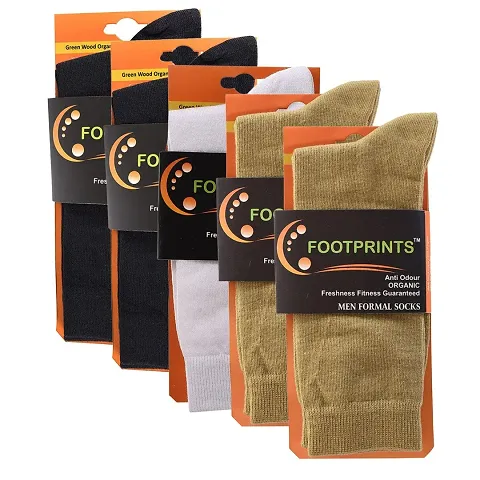 FootPrints Odour free Organic Cotton & Bamboo Men's Formal Socks - Pack of 5