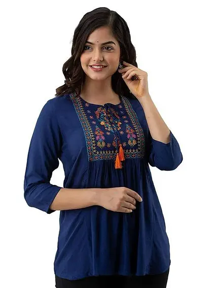 Trendy women casual embroidered tops