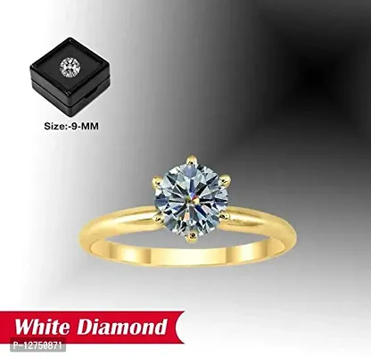 Aanya Gems Diamond Color Zircon Stone Round shape For Gift Lover, Wife Girlfriend (White)-thumb3