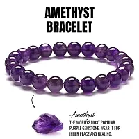 Aanya Gems Natural Beads Gemstone Bracelet for Unisex (Amethyst)-thumb2