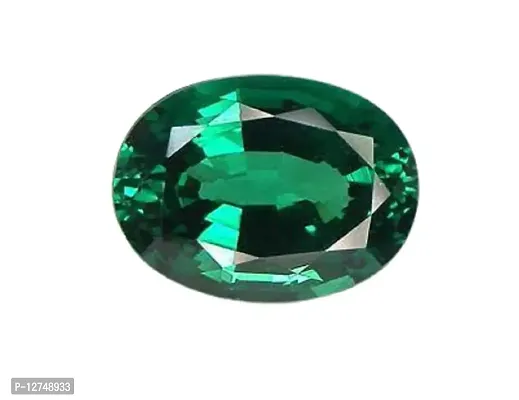 Hydrothermal Emerald Gemstone 7.25 Ratti Green Columbian ,(Panna Ratan) 75% Transparent for Men,Women