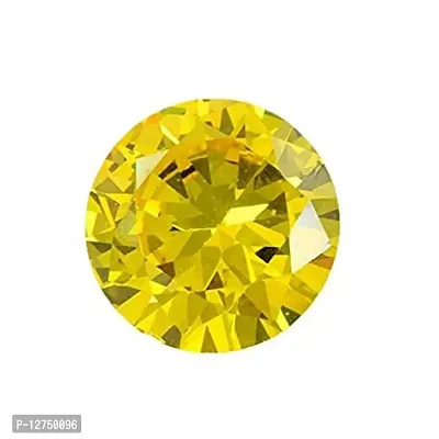 Aanya Gems Pukhraj Stone Color Diamond Zircon Certified Gemstone With Lab Certificate (Yellow Zircon)