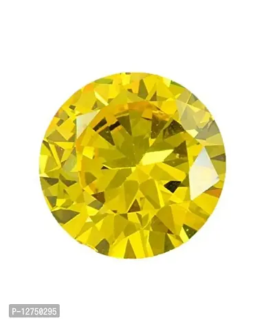 Aanya Gems Pukhraj Stone  White Color Diamond Zircon Certified Gemstone With Lab Certificate (Yellow Zircon)