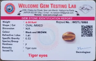 Aanya Gems Stone 5 Carat 5.50 Ratti Tiger Eye Gemstone from Srilanka Natural Earthmine Stone Certified by Lab for Men & Women-thumb2