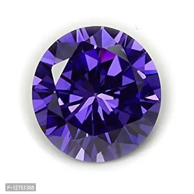 Aanya Gems Diamond Color Zircon Stone Round shape For Gift Lover, Wife Girlfriend (Purple)-thumb0