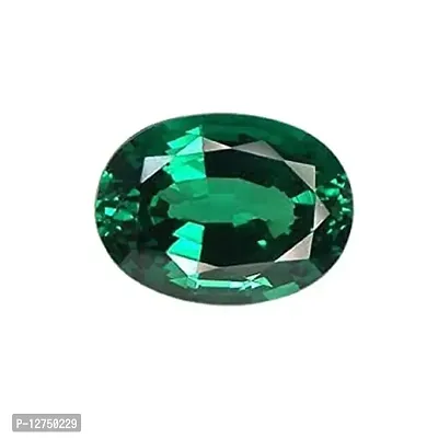 Hydro Emerald Gemstone Green Columbian, (Panna Ratan) 75% Transparent for Men,Women (Oval, GEMSTONE)