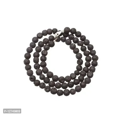 Leather choker necklace for men with black diamonds pendant - JoyElly