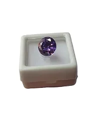 Aanya Gems Diamond Color Zircon Stone Round shape For Gift Lover, Wife Girlfriend (Purple)-thumb2