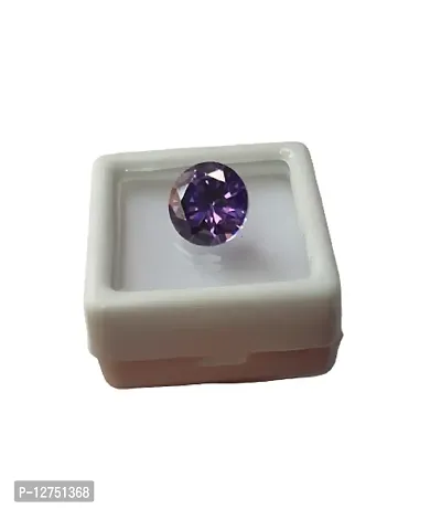 Aanya Gems Diamond Color Zircon Stone Round shape For Gift Lover, Wife Girlfriend (Purple)-thumb3