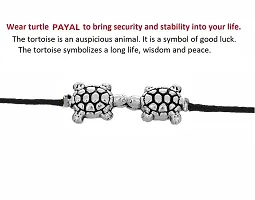 Aanya Gems Fashions Nazar battu Black Thread Adjustable Payal tortoise turtle Anklet for Women  Girls-thumb2