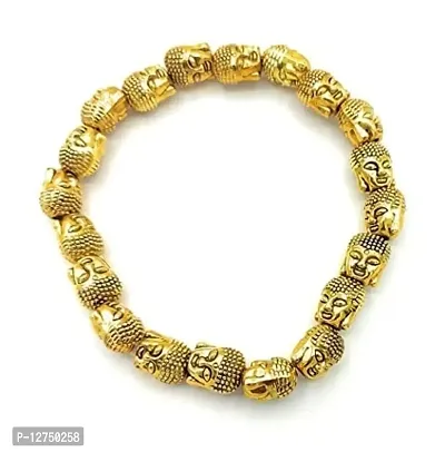 Aanya Gems THE CRYSTAL HUB - Buddha Metal Charm Bracelet for Men & Women Fashion Wear (White)