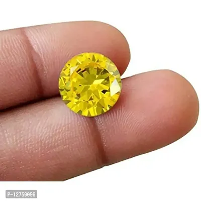 Aanya Gems Pukhraj Stone Color Diamond Zircon Certified Gemstone With Lab Certificate (Yellow Zircon)-thumb3