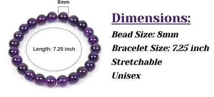 Aanya Gems Natural Beads Gemstone Bracelet for Unisex (Amethyst)-thumb1