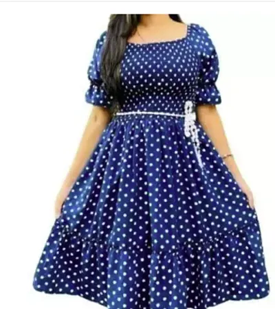 Stylish Crepe Frock Dress For Women