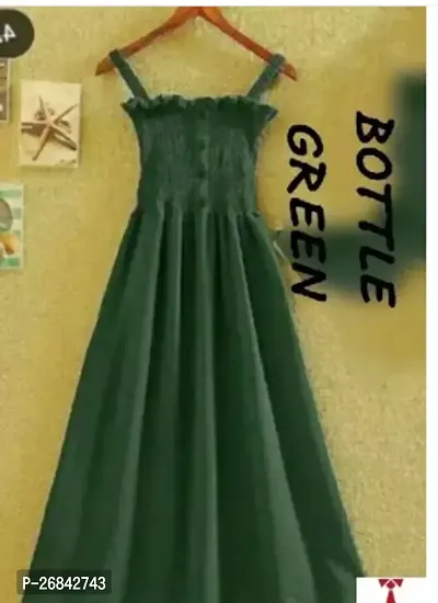 Beautiful Green Rayon Printed Dress For Women