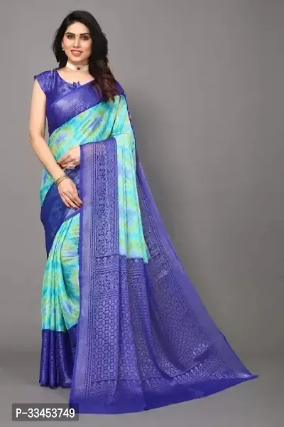 Stylish Green Art Silk Saree With Blouse Piece For Women-thumb0