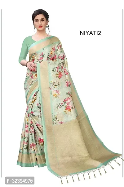 Fancy Art Silk Saree With Blouse Piece For Women-thumb0