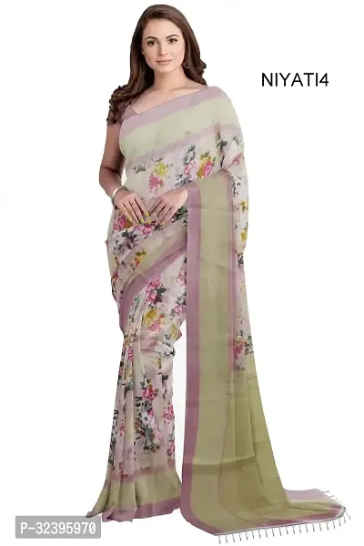 Stylish Beige Art Silk Self Pattern Saree with Blouse piece For Women