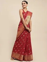 Stylish Red Art Silk Printed Saree With Blouse Piece For Women-thumb1