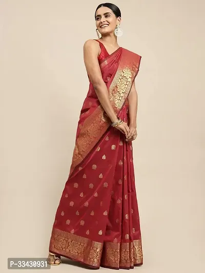 Stylish Red Art Silk Printed Saree With Blouse Piece For Women-thumb2