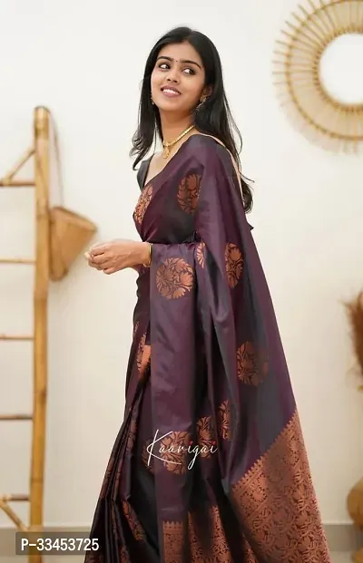 Stylish Purple Art Silk Saree With Blouse Piece For Women-thumb0