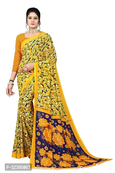 Fancy Georgette Saree With Blouse Piece For Women