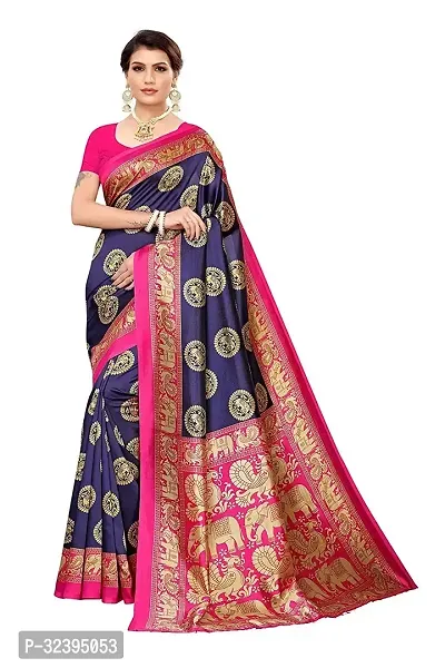 Fancy Art Silk Saree With Blouse Piece For Women-thumb0