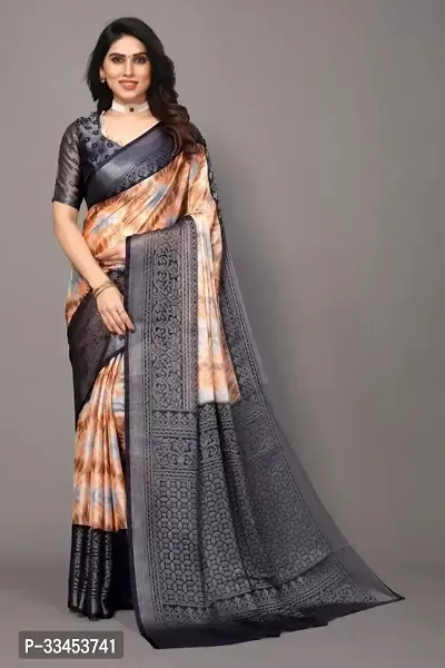 Stylish Multicoloured Art Silk Saree With Blouse Piece For Women-thumb0