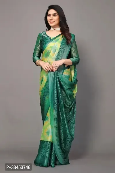 Stylish Green Art Silk Saree With Blouse Piece For Women-thumb0