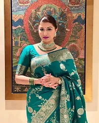 Stylish Green Art Silk Printed Saree With Blouse Piece For Women-thumb2