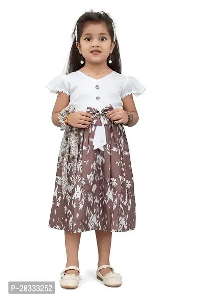 ARM Creation Toddler Girls Floral Print Ruffle Trim Belted Dress | Multicolor | ARM-1081-thumb0