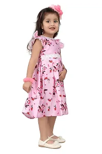 ARM Creation Baby Pink Leesh Toddler Girls Belted Dress | Multicolor | ARM-1080-thumb4